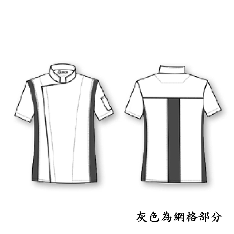 廚衣 機能款 涼感時尚清爽短袖廚衣 ｜白花灰 ．黑花灰｜ 男女通用M-3XL｜單件