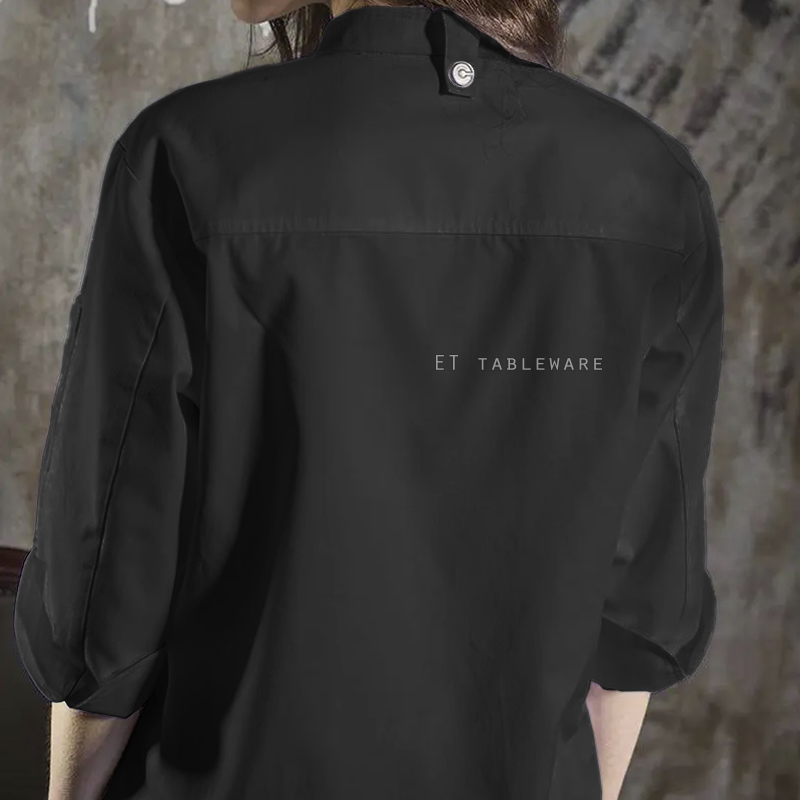 廚衣 ☆ 中袖四季風黑廚衣｜黑色｜M - 4 XL｜單個