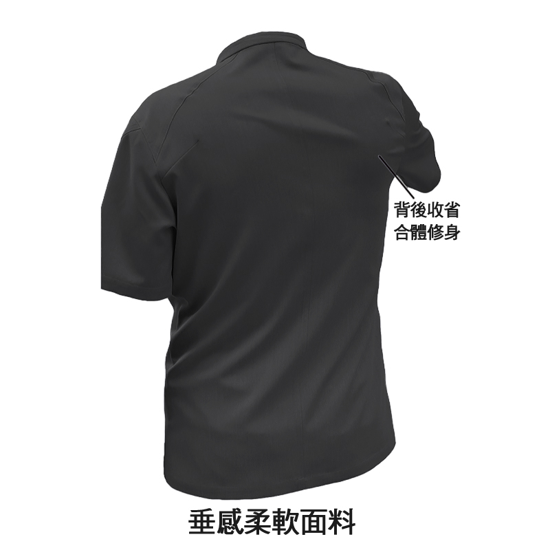 廚衣 ☆ 清新感側排廚師服｜短袖｜黑色｜M - 3 XL｜單件