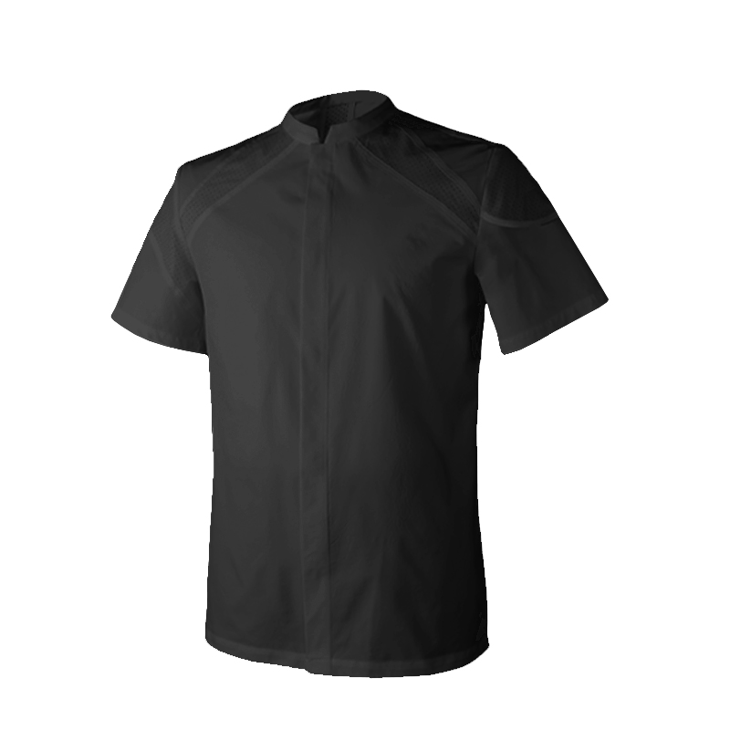 廚衣 ☆ 透心涼感單排廚服｜短袖｜黑色｜M - 3 XL｜單件