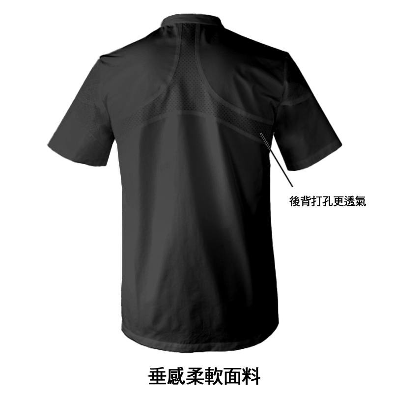 廚衣 ☆ 透心涼感單排廚服｜短袖｜黑色｜M - 3 XL｜單件