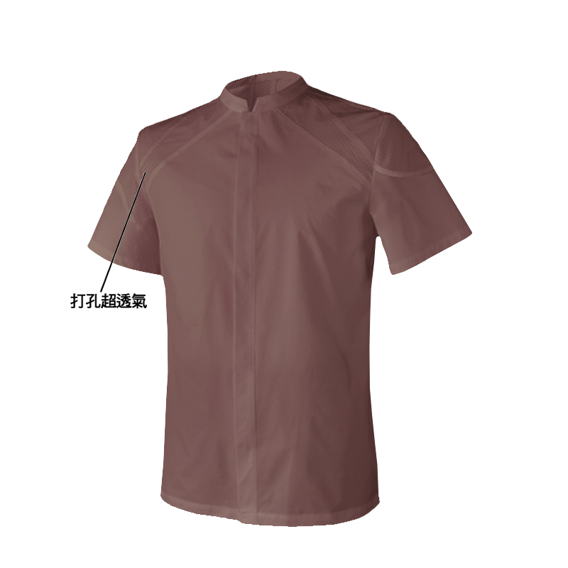 廚衣 ☆ 透心涼感單排廚師服｜短袖｜醬紅｜M - 3 XL｜單件