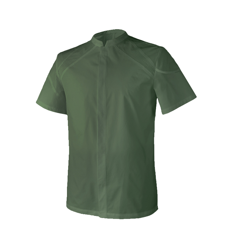 廚衣 ☆ 透心涼感單排廚師服｜短袖｜軍綠｜M - 3 XL｜單件