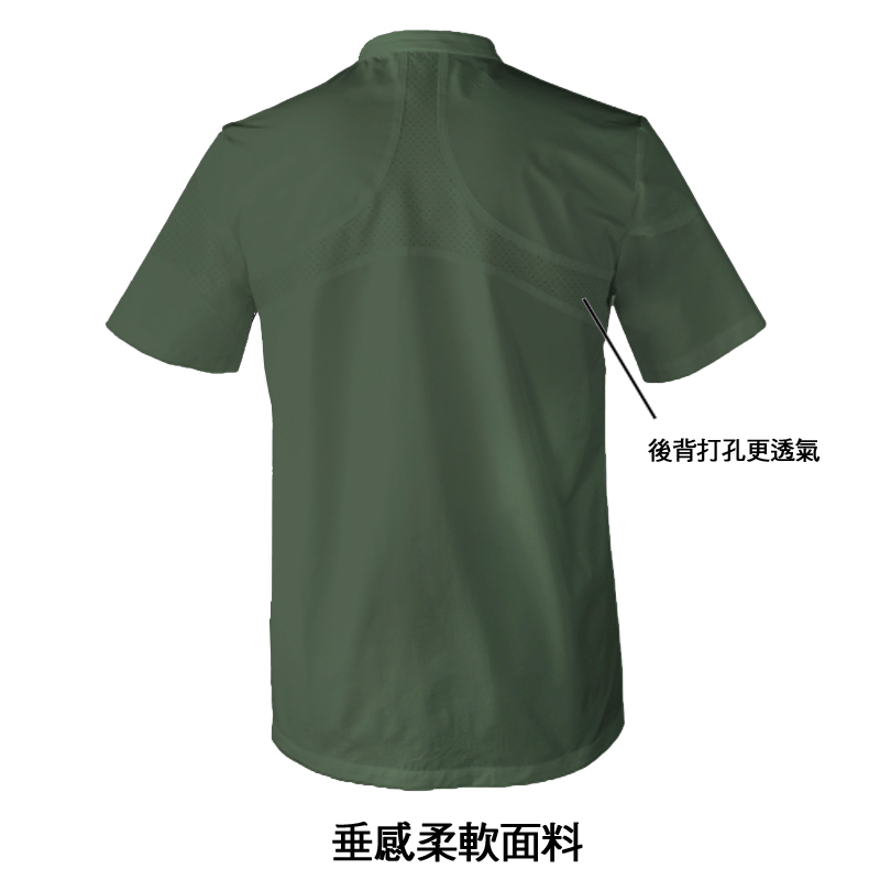 廚衣 ☆ 透心涼感單排廚師服｜短袖｜軍綠｜M - 3 XL｜單件