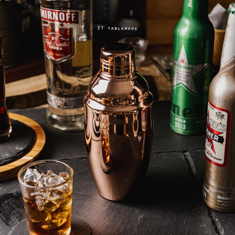 調酒 ★ 三節式雪克杯｜玫瑰金｜500 ㏄｜單組