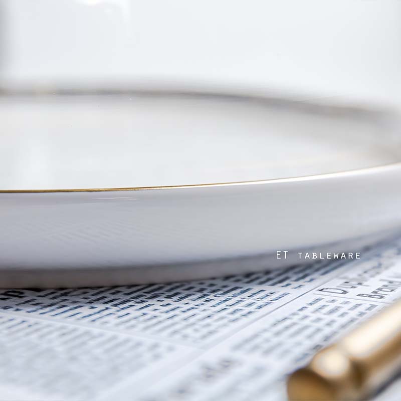蛋糕盤組☆ 金邊白盤+玻璃蓋｜26.5 × H 16.5 ㎝｜單組