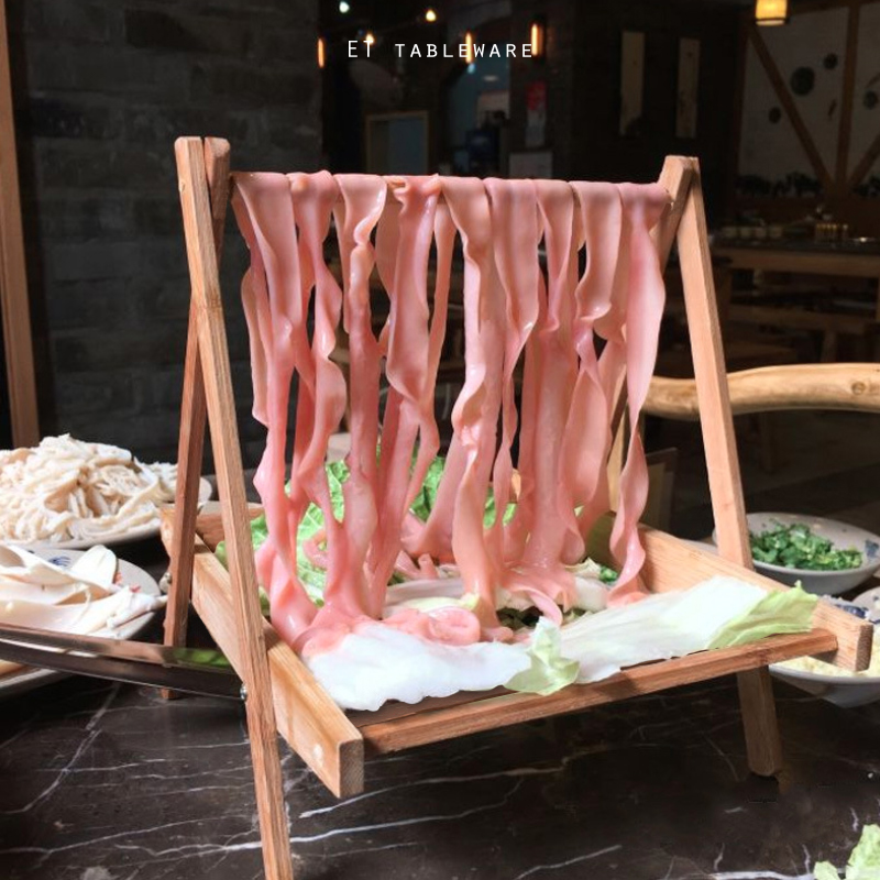 肉片架 竹製薄片肉片架｜ 25 × 25 × H 19.5 ㎝｜單個