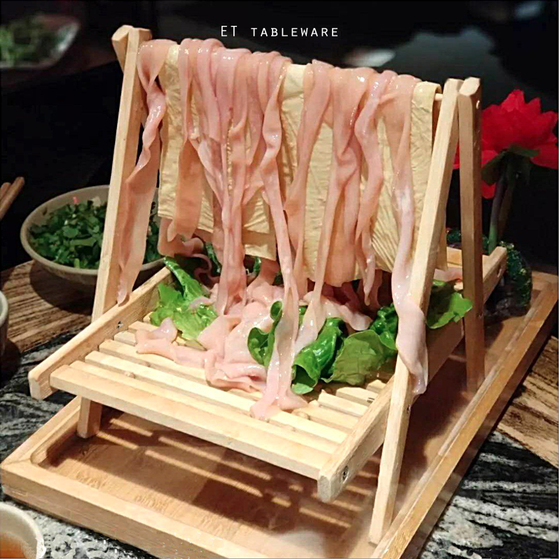 肉片架 竹製薄片肉片架｜ 25 × 25 × H 19.5 ㎝｜單個