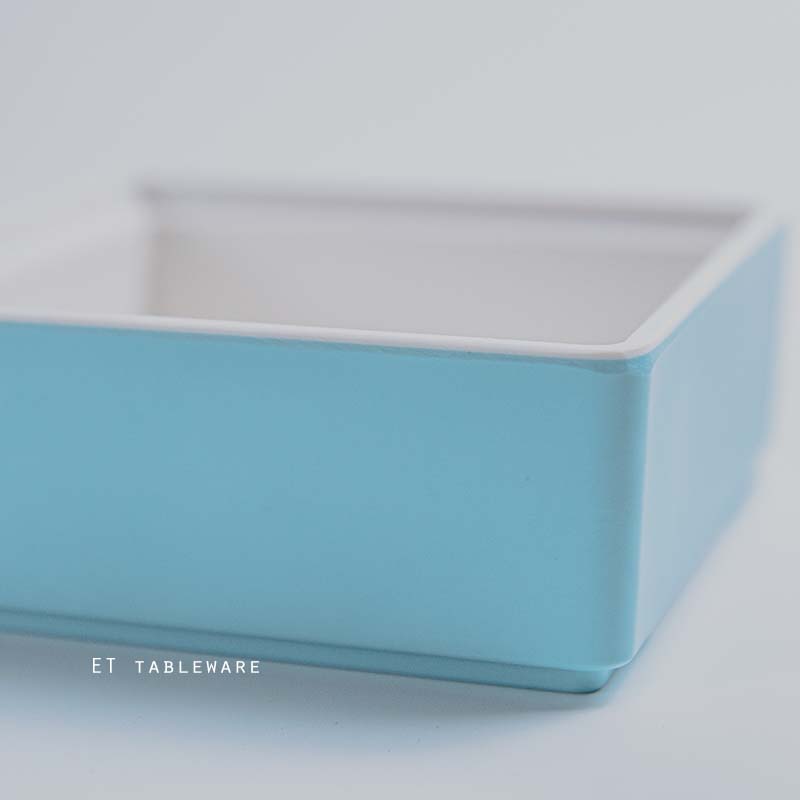 美耐皿☆陶面晶巧 冷盤 收納盒｜天空藍｜11 × 11 × H 4 ㎝｜單個